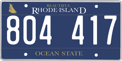 RI license plate 804417