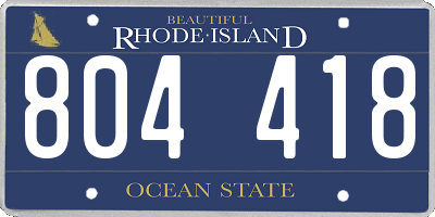 RI license plate 804418