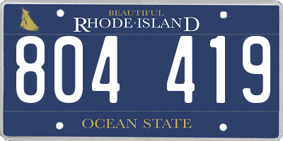 RI license plate 804419
