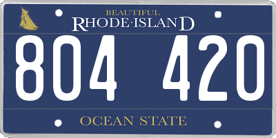 RI license plate 804420