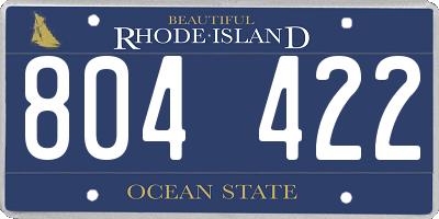 RI license plate 804422