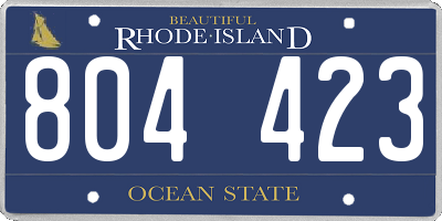 RI license plate 804423