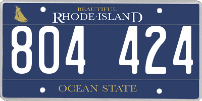 RI license plate 804424
