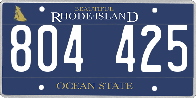 RI license plate 804425