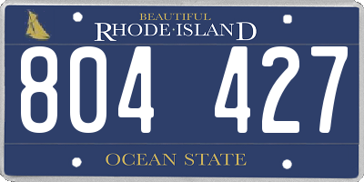 RI license plate 804427