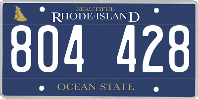 RI license plate 804428