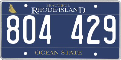 RI license plate 804429