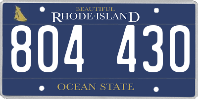 RI license plate 804430