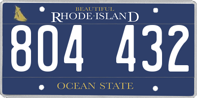 RI license plate 804432