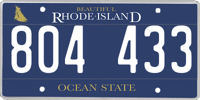 RI license plate 804433