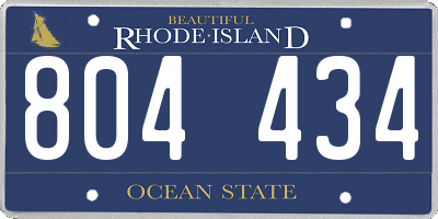 RI license plate 804434