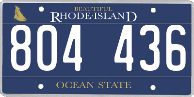 RI license plate 804436