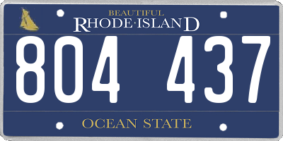 RI license plate 804437
