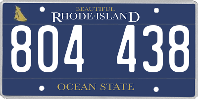 RI license plate 804438
