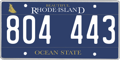 RI license plate 804443