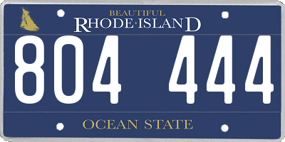 RI license plate 804444
