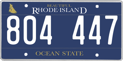 RI license plate 804447