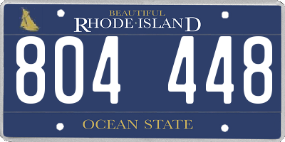 RI license plate 804448