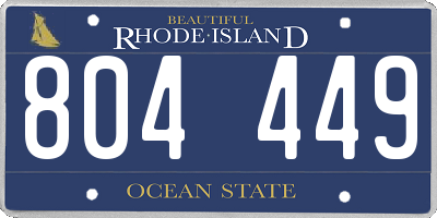 RI license plate 804449