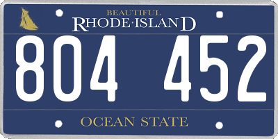 RI license plate 804452