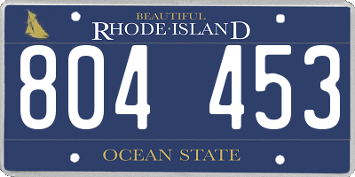 RI license plate 804453