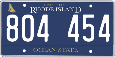 RI license plate 804454