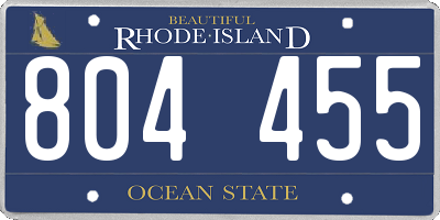 RI license plate 804455