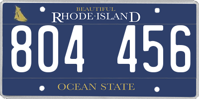 RI license plate 804456