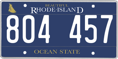 RI license plate 804457