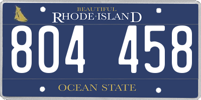 RI license plate 804458