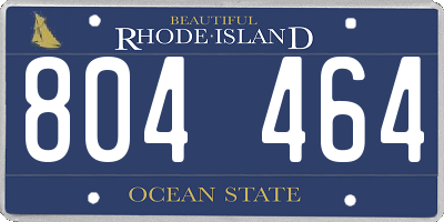 RI license plate 804464