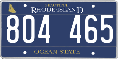 RI license plate 804465