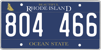 RI license plate 804466