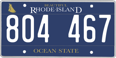 RI license plate 804467