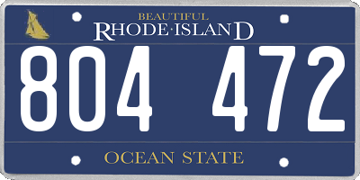 RI license plate 804472