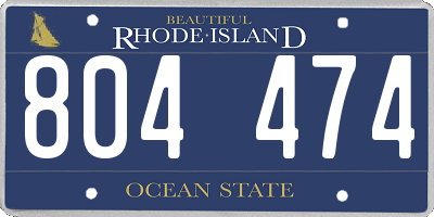 RI license plate 804474