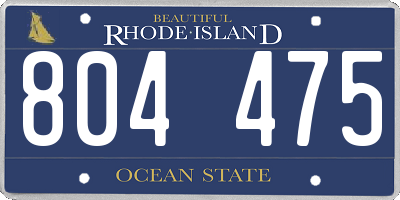 RI license plate 804475