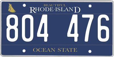 RI license plate 804476