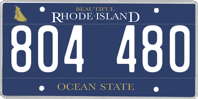 RI license plate 804480