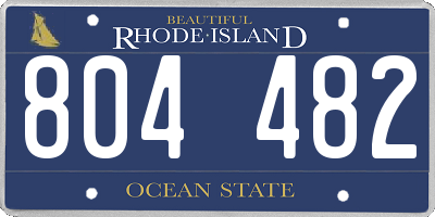 RI license plate 804482