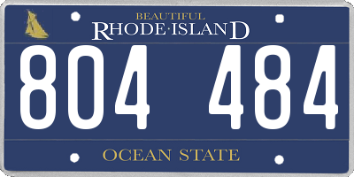 RI license plate 804484