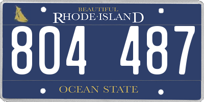 RI license plate 804487