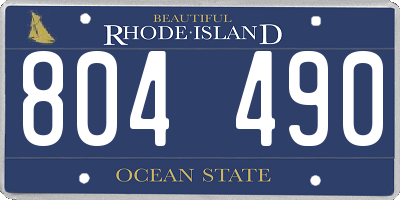 RI license plate 804490