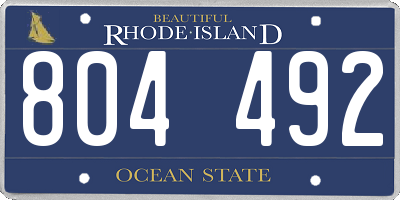 RI license plate 804492