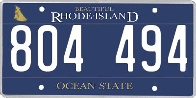 RI license plate 804494