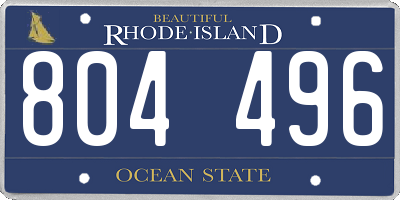 RI license plate 804496