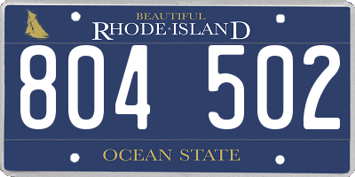 RI license plate 804502