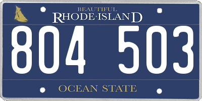 RI license plate 804503