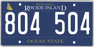 RI license plate 804504
