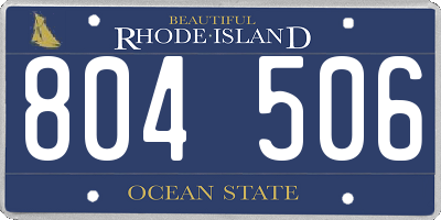 RI license plate 804506
